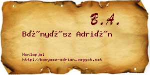 Bányász Adrián névjegykártya
